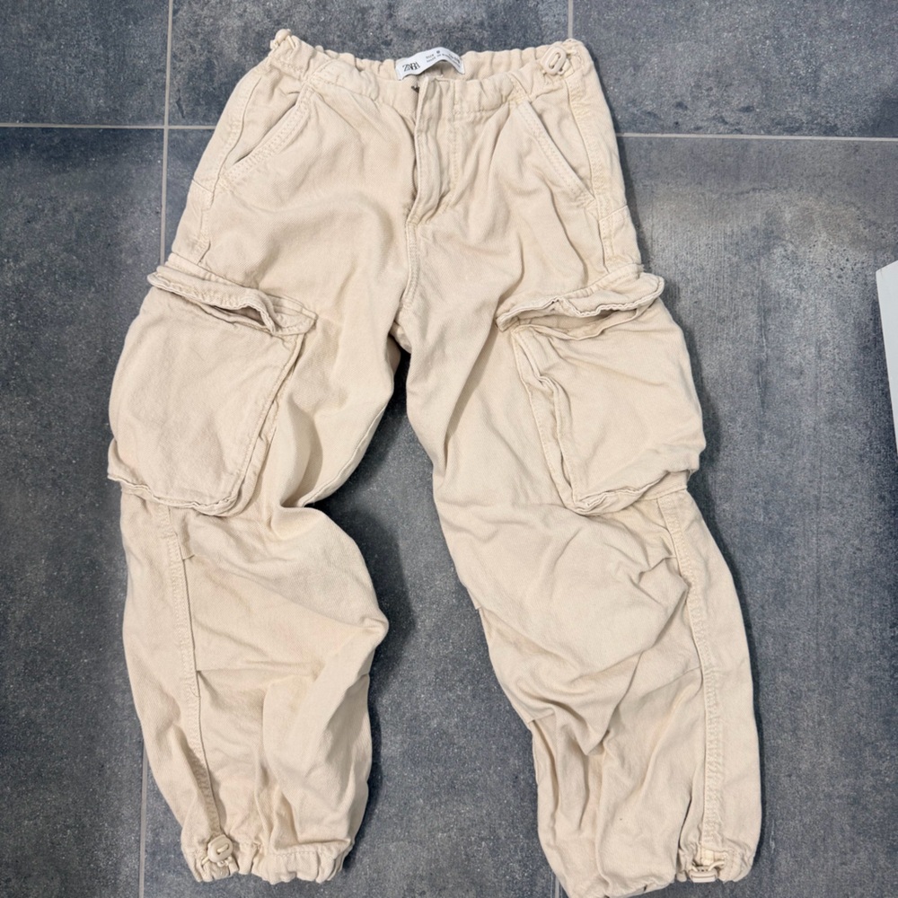 Kids Beige Cargo Pants